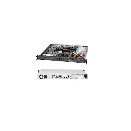 Supermicro SuperChassis 440W/480W Mini 1U Rackmount Server Chassis (Black) CSE-512F-441B